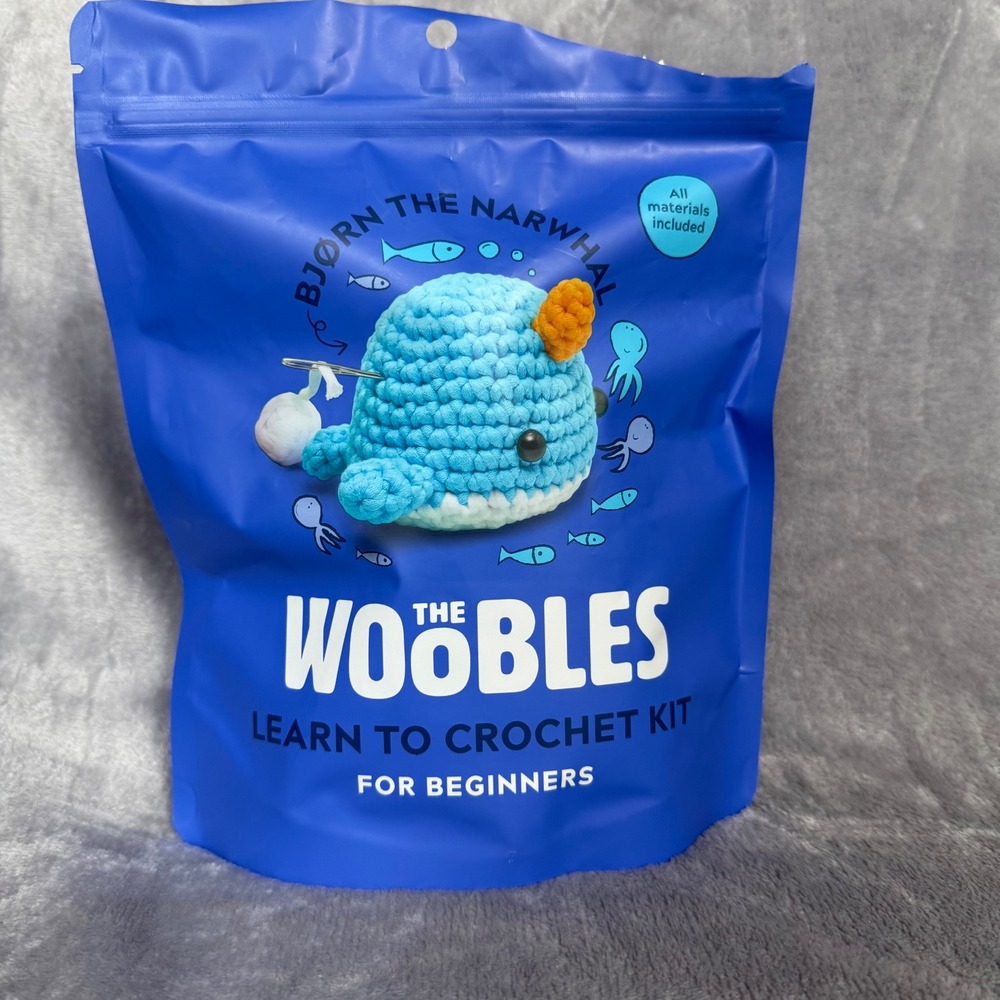 The Woobles Bjørn the Narwhal Learn to Crochet Kit for Beginners New DIY Craft